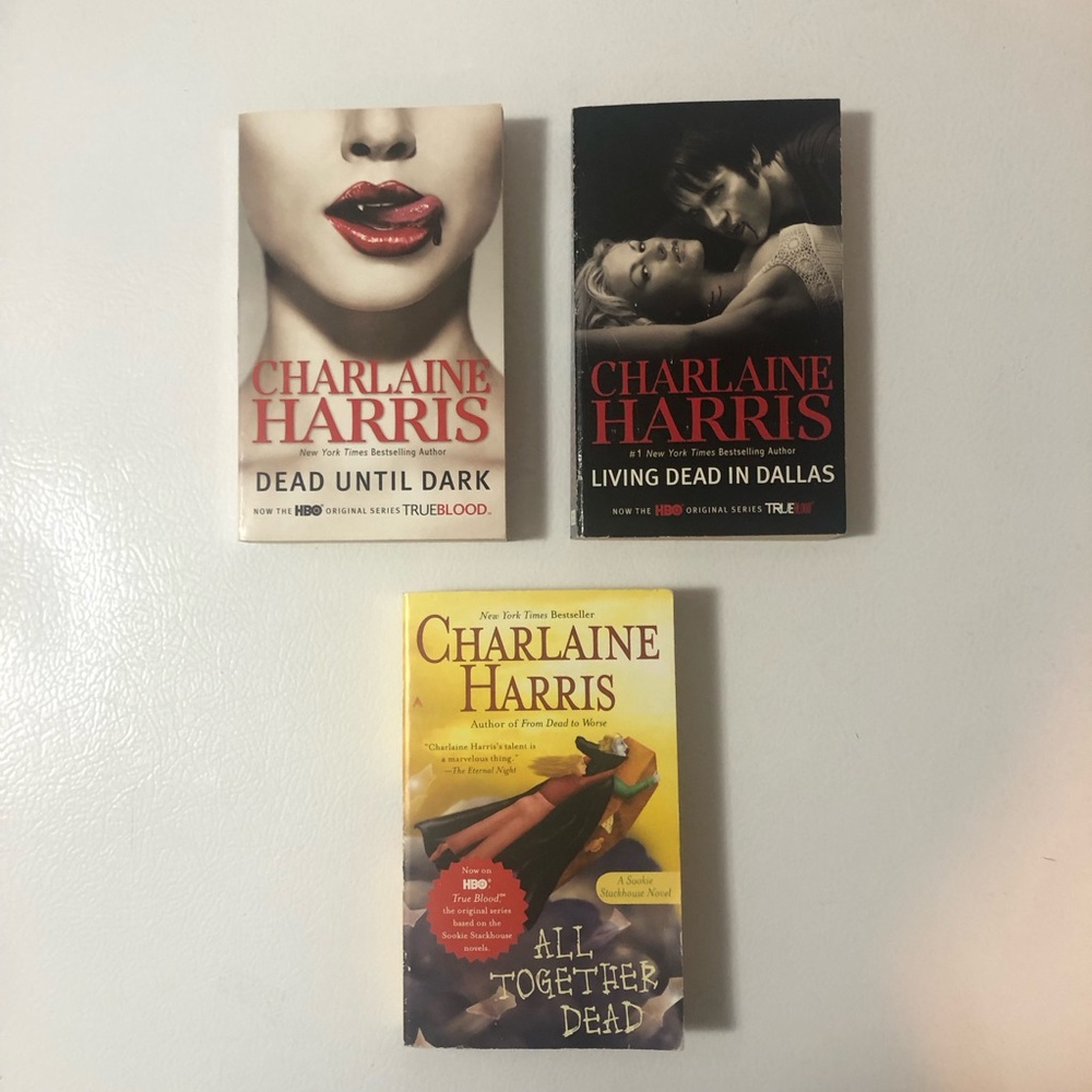 True Blood Charlaine Harris Sookie 3 Paperback Books Dead Dark, Dallas, Together